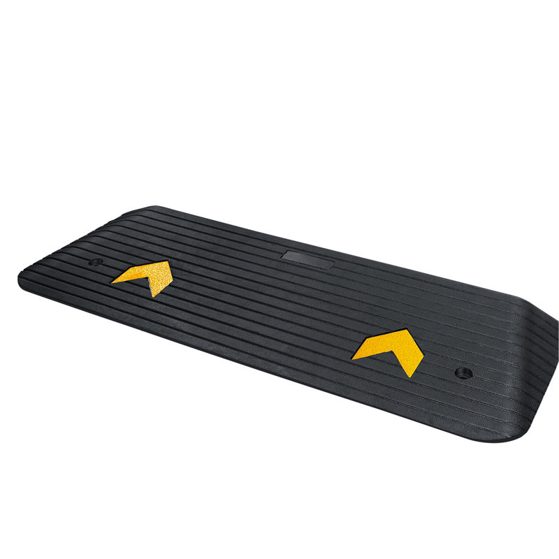 Rampe de seuil en caoutchouc, porte de rampe de seuil de 2 po, rampe de seuil de puissance en caoutchouc recyclé avec capacité de charge de 33069 lb, rampe de seuil solide en caoutchouc antidérapant pour fauteuil roulant et scooter