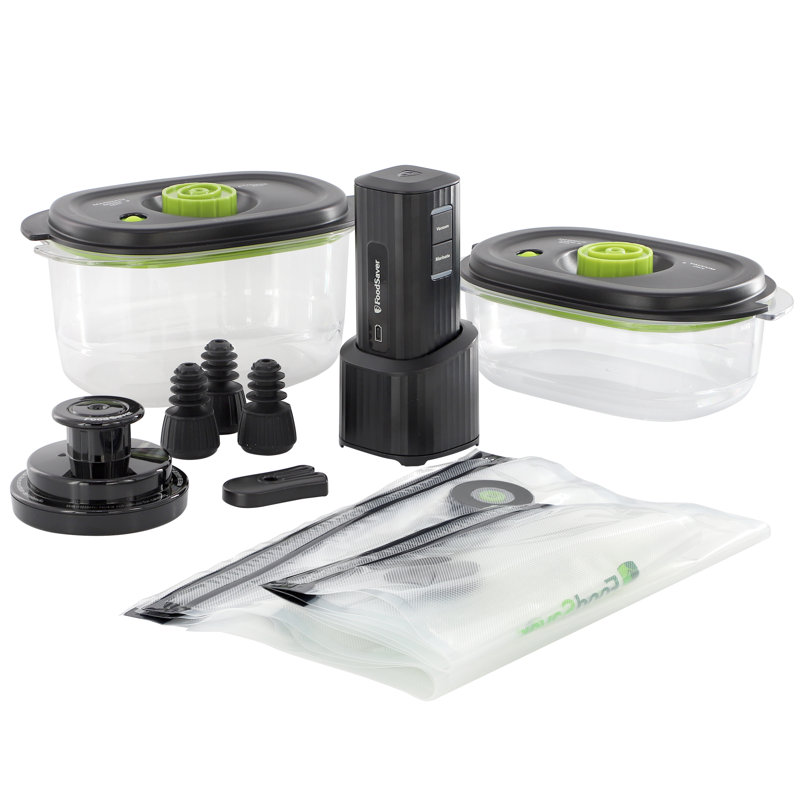 Mini aspirateur sans fil FoodSaver en noir avec trousse de démarrage