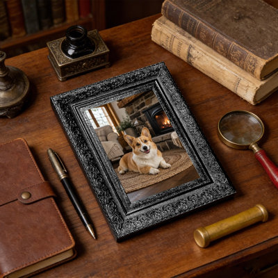 Cadre photo noir 1 PC 8 "x 10" Style Heritage avec support de table et crochets muraux