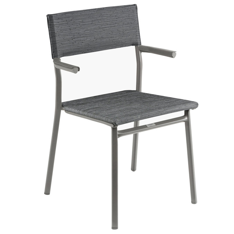 Outdoor Stacking Dining Armchair, Obsidian, Titanium
