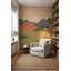 Décoration murale de montagne de style moderne du milieu du siècle, paysage scandinave de lever de soleil-856164754-856164759