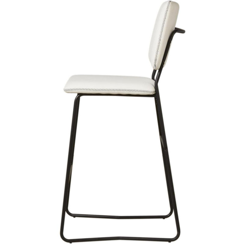 Cettina Upholstered Counter Stool with Metal Frame, White