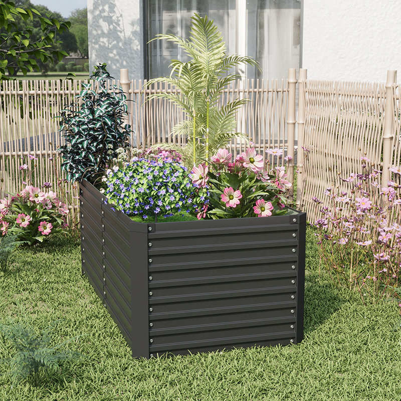 Raised Garden Bed, 60cm H x 160cm W x 80cm D, Black