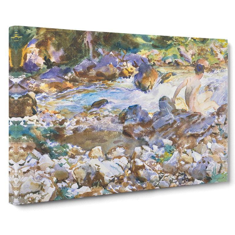 Mountain Stream by John Singer Sargent - Wrapped Canvas Painting, 40cm H x 60cm W x 3cm D