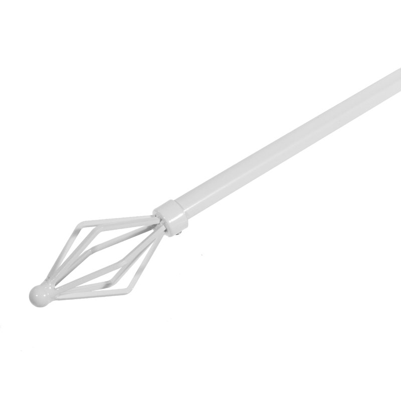 Tringle à rideaux simple ajustable blanche en acier inoxydable 5 po, 28" - 48"
