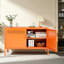 Armoire de rangement 39,4 pouces en métal orange vif avec 2 portes, casier d'appoint avec tablette réglable et ventilation pour le bureau à domicile-133227602