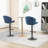 Upholstered Adjustable Bar Stools With Backrest Footrest And Swivel Mechanism Set Of 2-810312615
