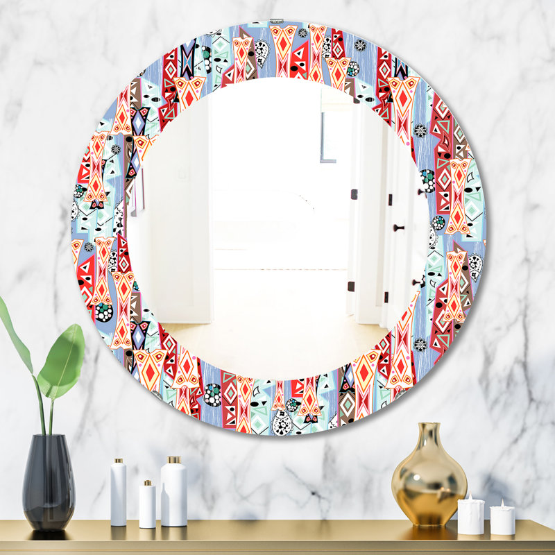 Motif abstrait - miroir moderne, H 23,6 po x l 23,6 po
