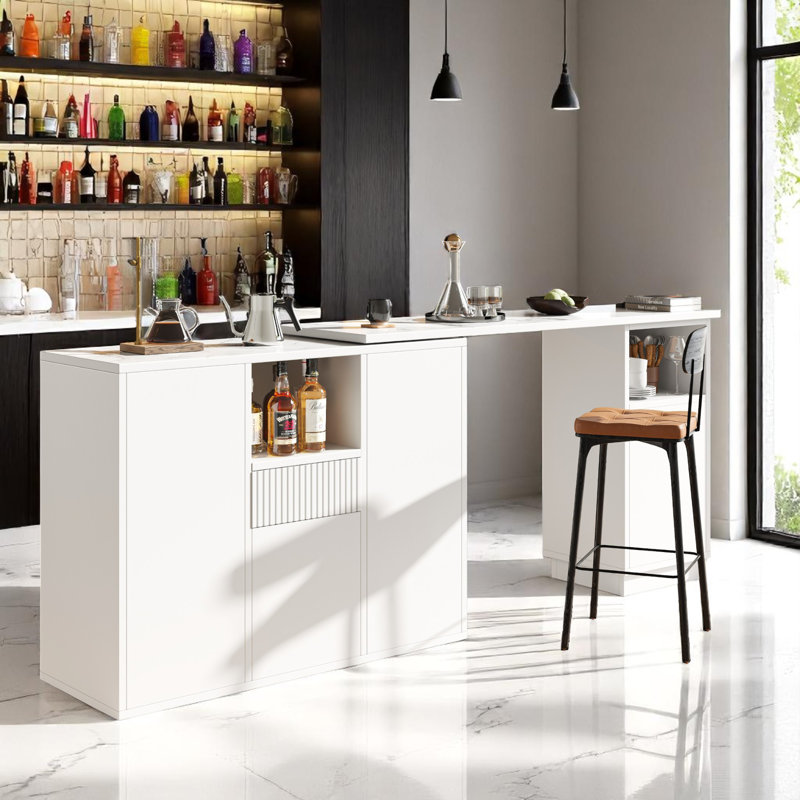 198.5 cm Bar Cabinet Bar Cabinet, White