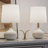 14" Modern White Ceramic Small Table Lamp with Pre-Assembled Shade-88191430