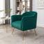 Fauteuil de chambre moderne en velours avec pieds en métal et structure en bois-129976231