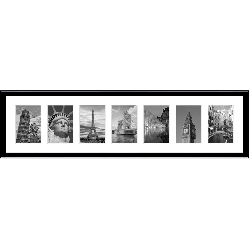 Lasharee Wood Picture Frame with Mat, Glossy Black
