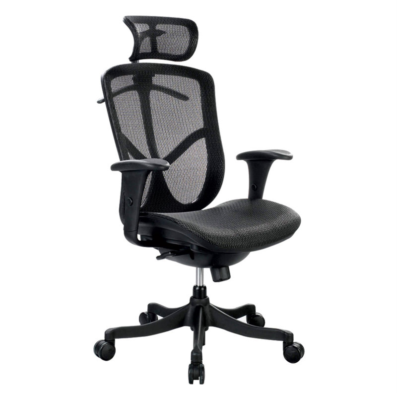 Fauteuil de direction noir pivotant réglable, H 40 po x l 26 po x P 27,5 po