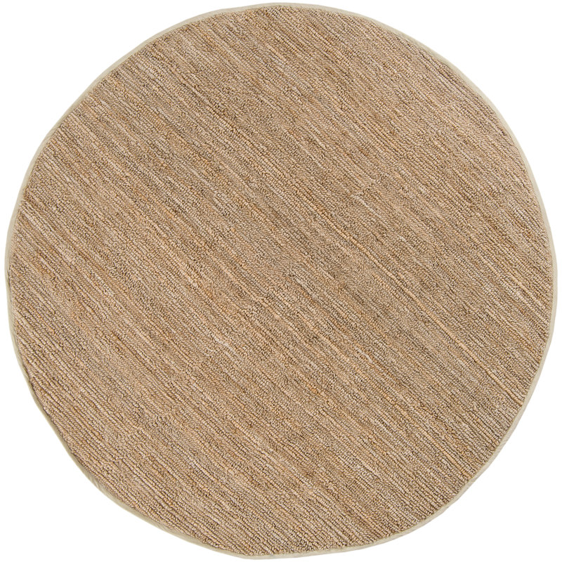 Tapis brun clair tissé à la main Kiah, Rond 8 pi