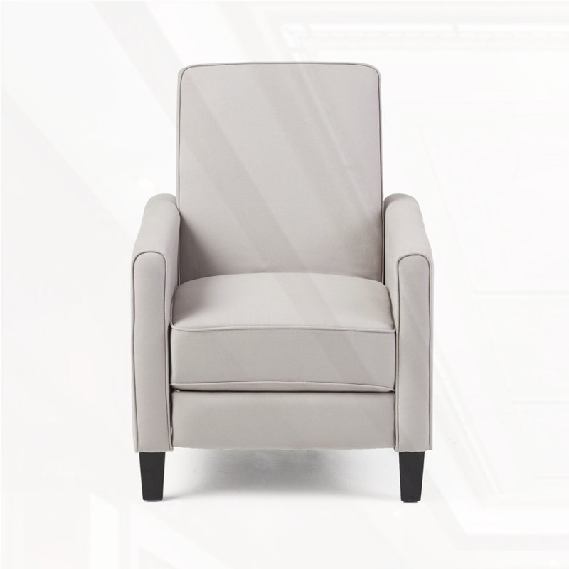 Linen Push Back Chair, Gray Fabric