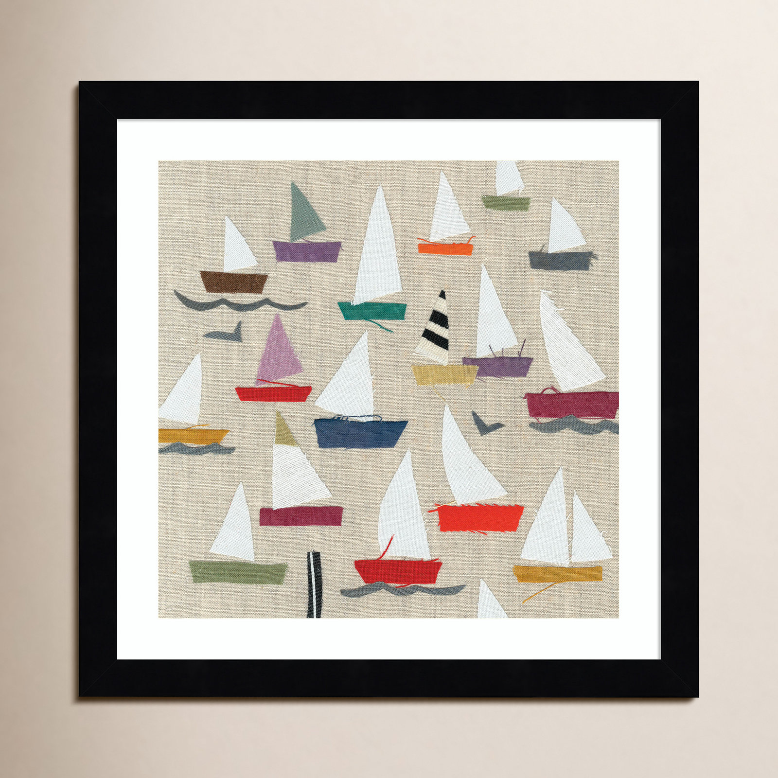 Montier Plain Sailing Framed on Paper by Jenny Frean Print, Black, 13" H x 13" W x 1" D