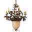 28" Wide Greenbriar Oak 9 Arm Chandelier