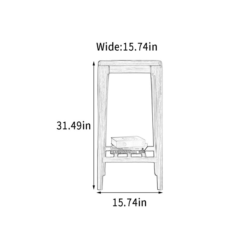 Support en bois massif, H 31,49 po x l 15,74 po x P 15,74 po