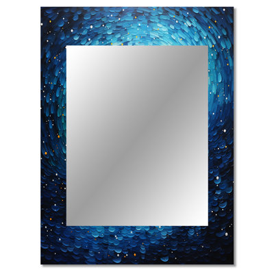 Pointillism River Majestic Cascade - River Unique Wall Mirror, Traditional Mirror, Printed Metal Art