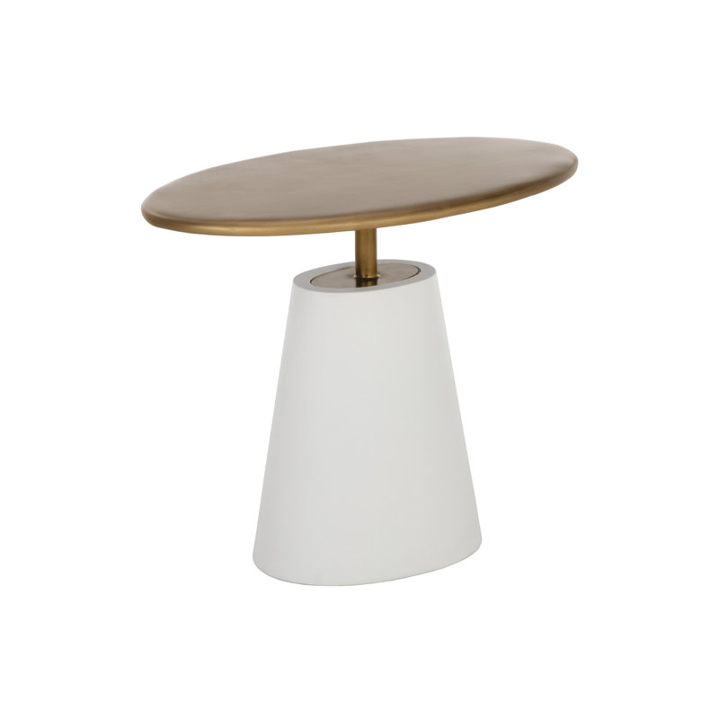Kadin End Table, Antique Brass