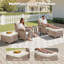 5-Piece Outdoor Lounge Chairs Set with Side Table and Ottomans, Patio Lounge Chairs for Porch or Deck-585048947