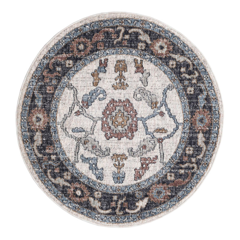 Erica Floral Indoor Rug, Round 3'3"