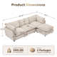 106.38” W Oversized 4-Seater Modular Sofa,L Shape