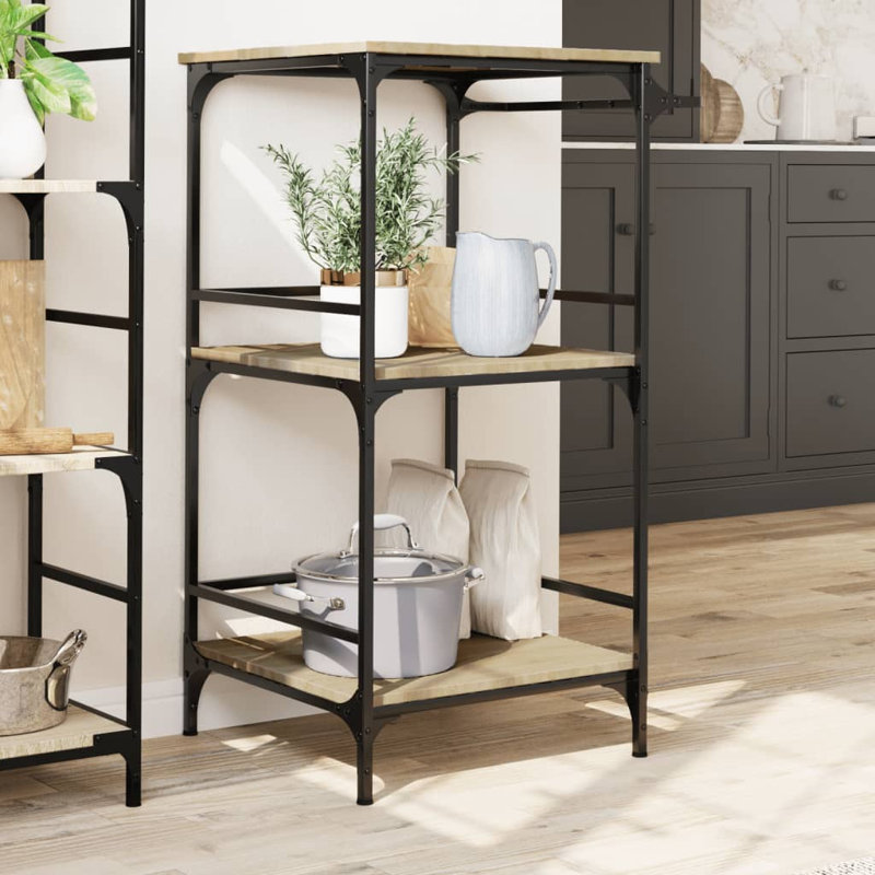 Nehls Metal Bar Cart, Sonoma Oak