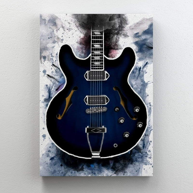 «The Blue Guitare Bass», impression sur toile tendue, H 36 po x l 24 po x P 2 po