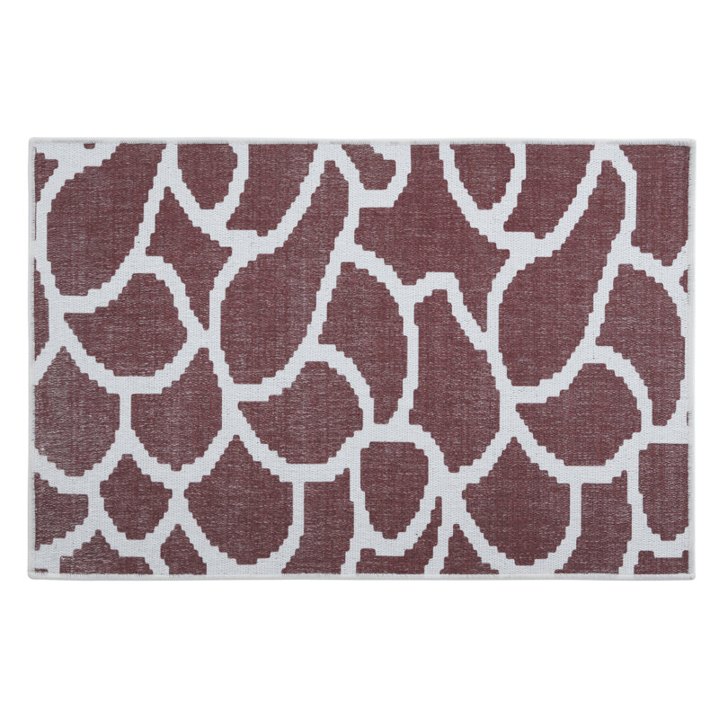 Tapis d'intérieur antidérapant en coton 36 po x 24 po Dibri, Marron