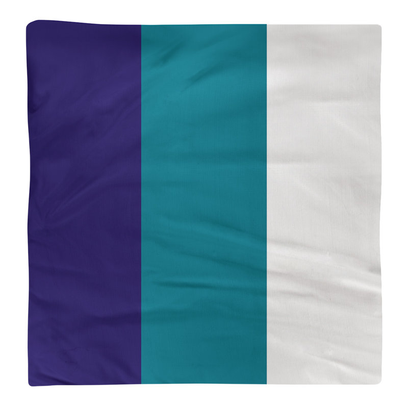 Serviette pour dîner de basket Charlotte, l 10 po x L 10 po, Mauve foncé / bleu sarcelle / blanc, Polyester