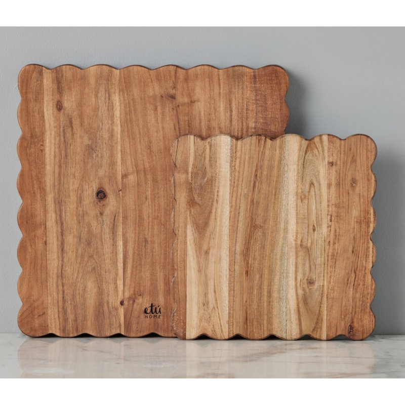 Scalloped Square Cutting Board - 12"W, 12" W