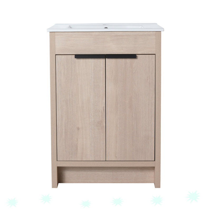 Ensemble de meuble-lavabo simple 24 po Sevil, Chêne clair