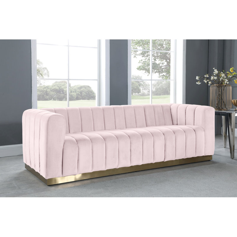 Canapé à accoudoirs tuxedo 86,5 po Tyneside, Rose