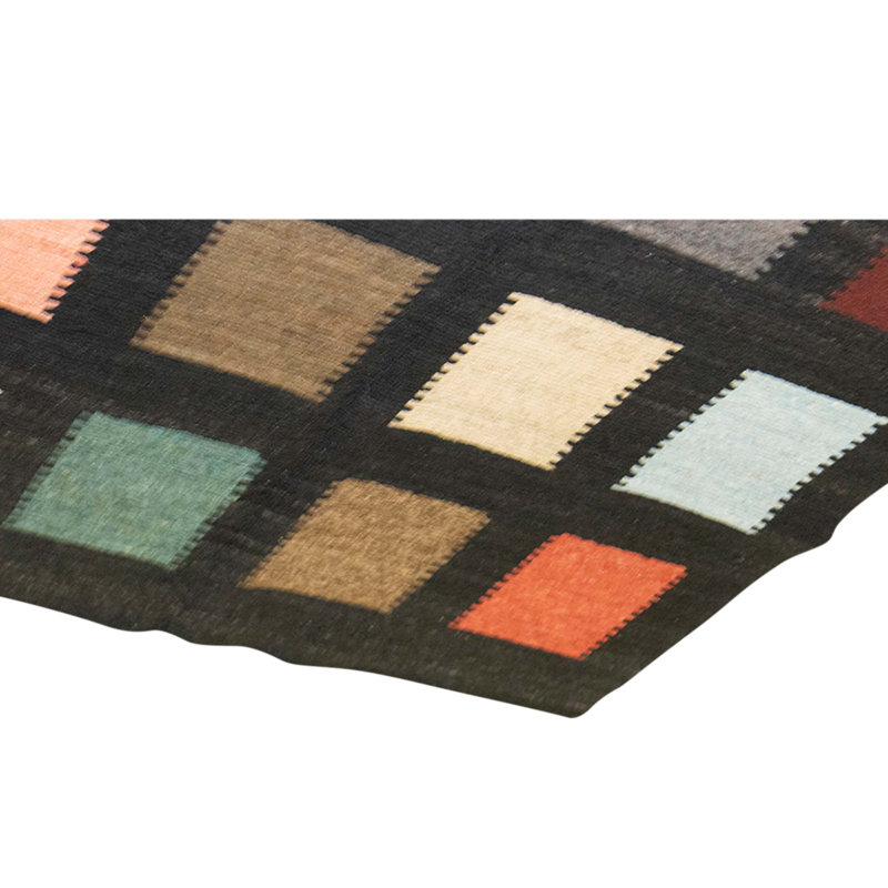Hand Knotted Wool Area Rug in Patchwork