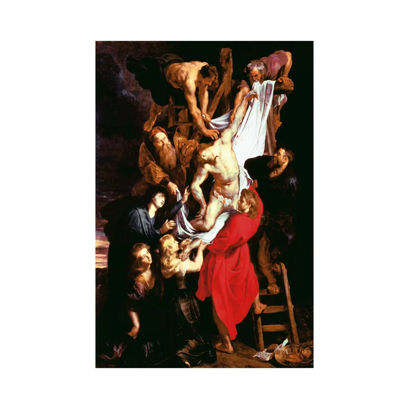 The Descent From The Cross, Central Panel Of The Triptych, 1611-14 by Peter Paul Rubens - Wrapped Canvas Painting