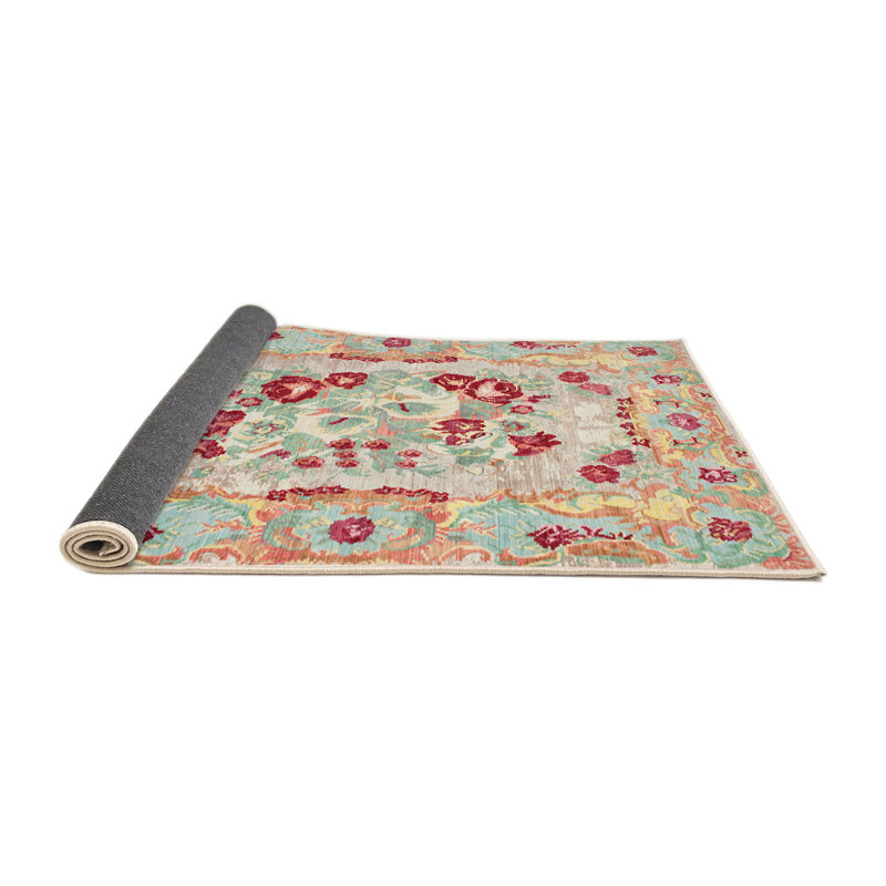 Tapis contemporain rouge / orange, Rectangle 4 pi x 6 pi