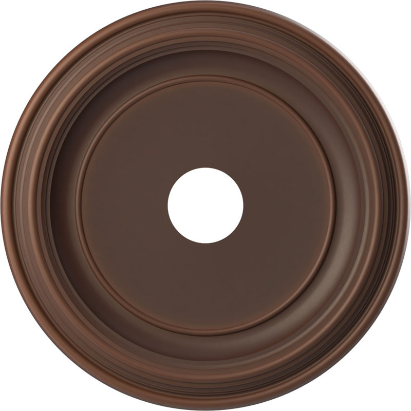 Traditional Traditional Thermoformed PVC Ceiling Medallion, 16" H x 16" W x 1.38" D, Metallic Rust