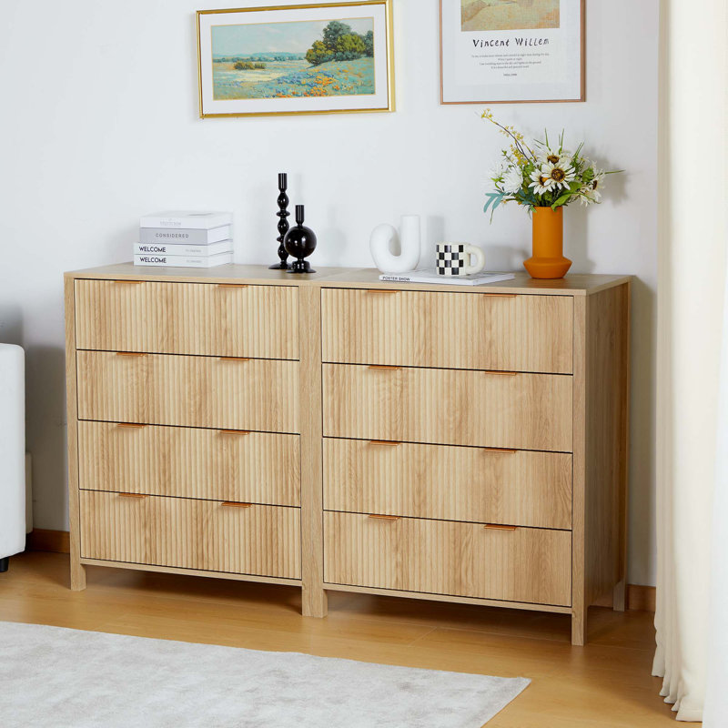 Commode 4 tiroirs Broderic, Naturel