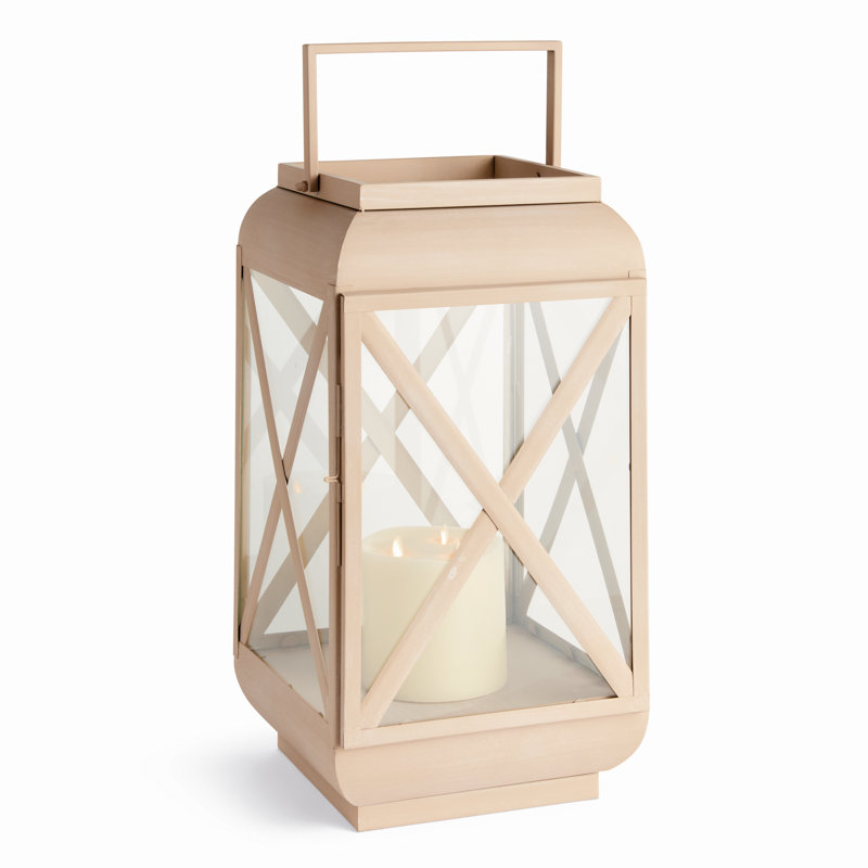 Strata Metal Sandstone-Finish Outdoor Lantern Medium, Medium