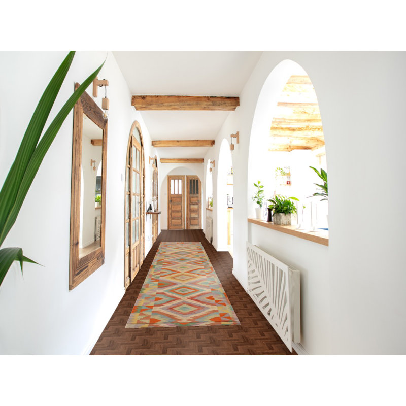 Tapis de couloir géométrique coloré 3 x 16