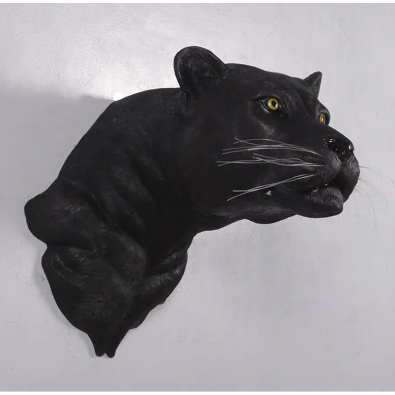 Statue de tête de panthère noire