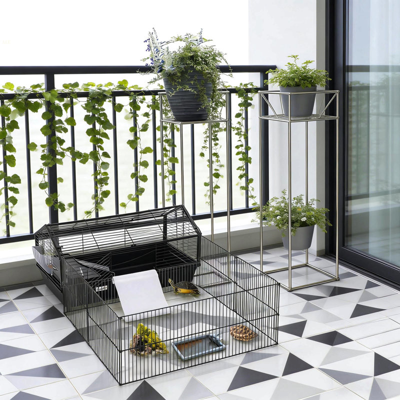 Cage à roulettes en métal pour petits animaux