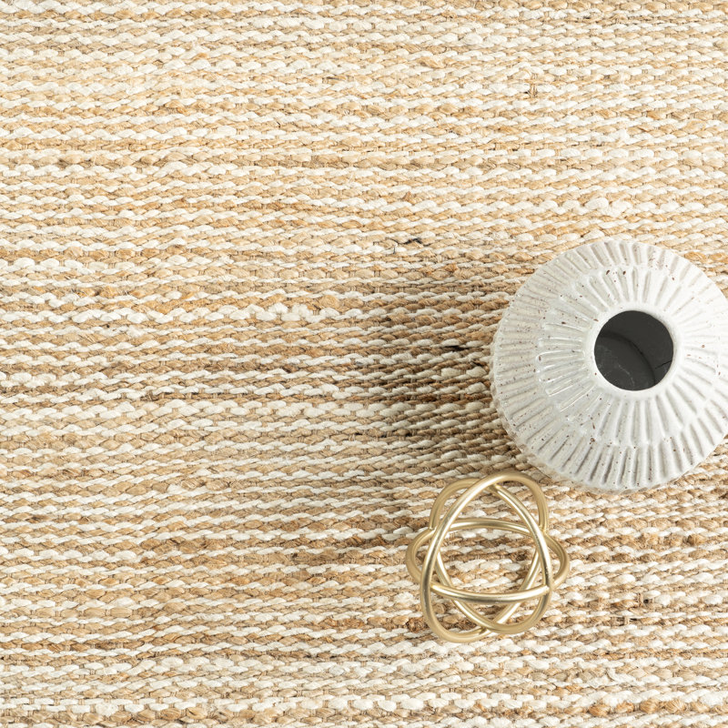 Tapis rayé en jute tissé à la main Home Conservatoire, Rectangle 4pi x 6 pi