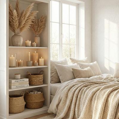 Ensemble de 3 livres décoratifs beiges et blancs