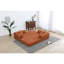 Canapé-lit convertible avec coussin cylindrique - Coussin pliant en velours côtelé avec cadre de forme fixe pour le salon, la chambre à coucher, le salon, le studio - ORANGE-329591517