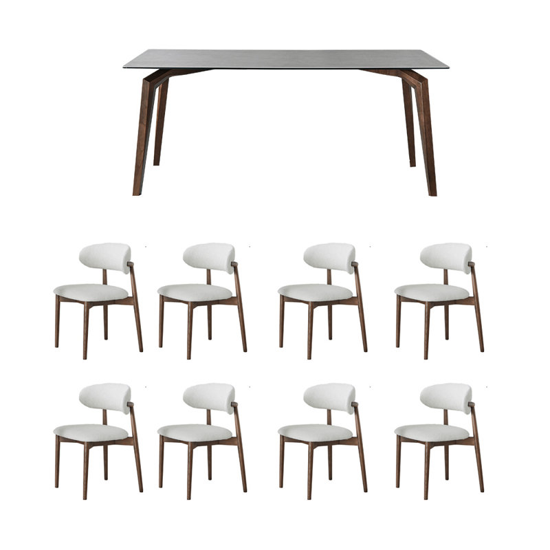 Ensemble table et chaises en frêne cendré