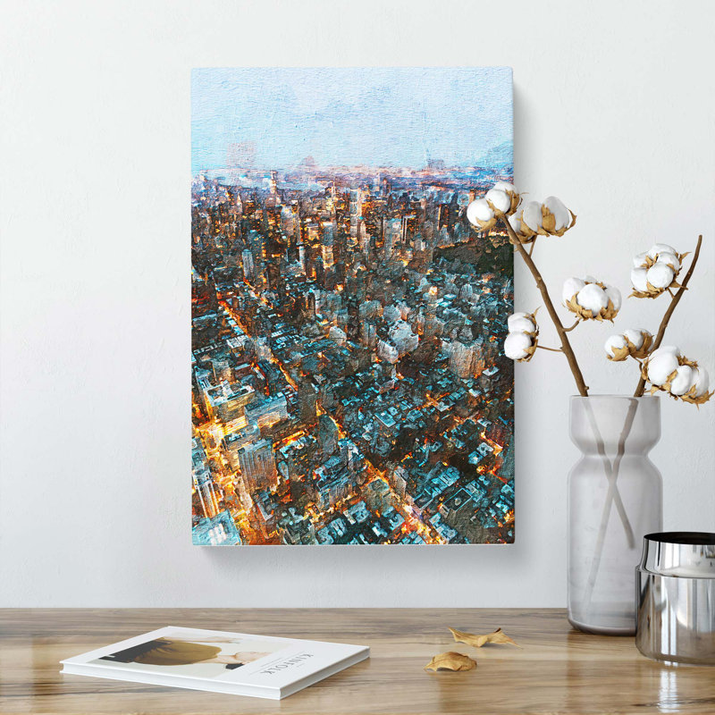 Above New York City in Abstract - Wrapped Canvas, 50cm H x 35cm W x 3cm D