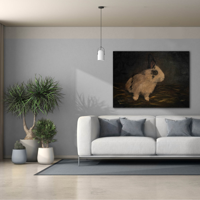  «Resting Bunny Rabbit 1» par Marian Parsons, art mural sur toile, 54 po x 40 po