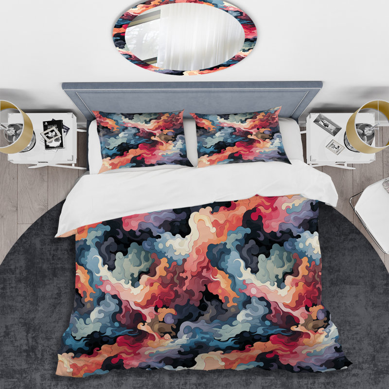 Celestial Disguise Undulation I Abstract Duvet Cover, King Duvet Cover + 2 King Shams